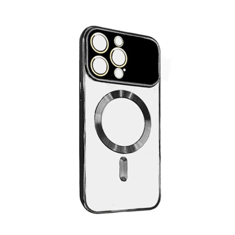 Magsafe Back Cover Wireless Charging With Camera Lens For Iphone 15  - Color : Black