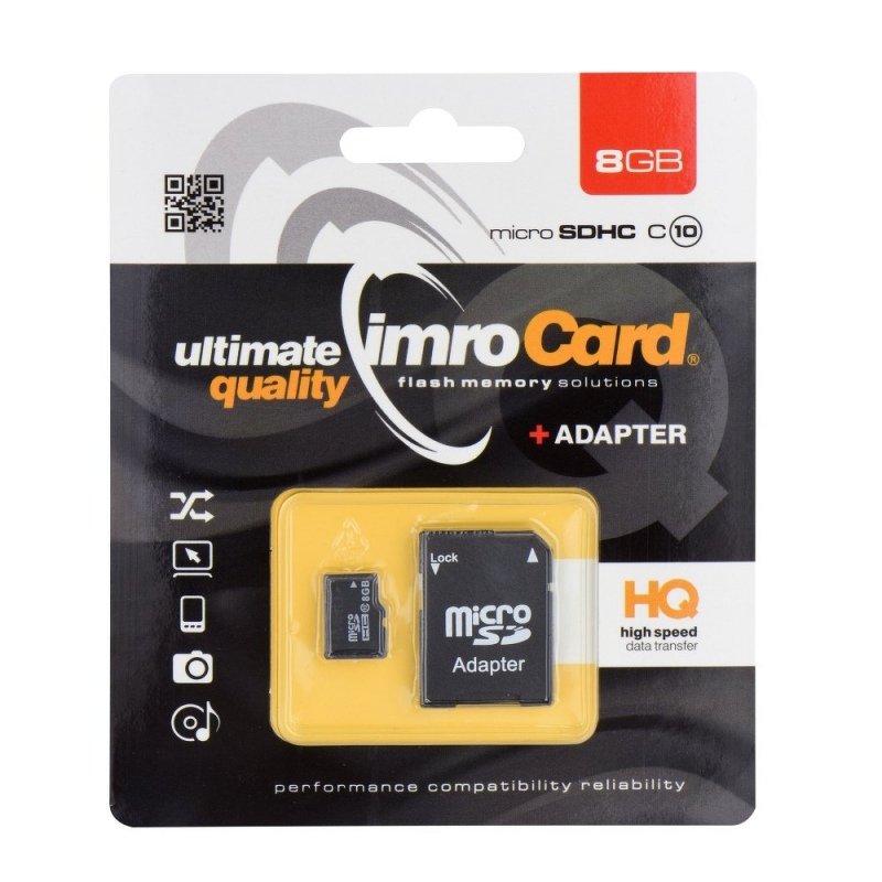 Imro Card HQ Memory Card 8GB With Adapter