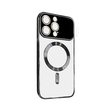 Magsafe Back Cover Wireless Charging With Camera Lens For Iphone 15 Pro - Color : Black