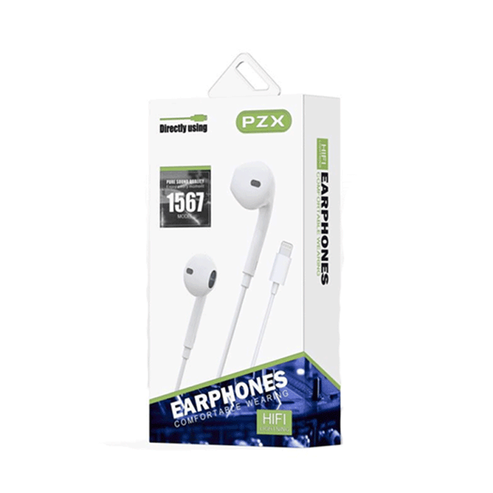 PZX 1567 In-ear HIFI Lightning Earphones Directly Using - Color : White