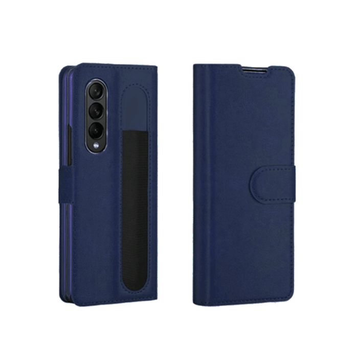 Book Case With Clip For Samsung Galaxy Z Fold 5 - Color : Dark Blue