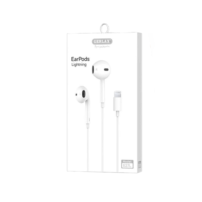 GERLAX E27L in-Ear Wired Lightning Earphone - Color: White