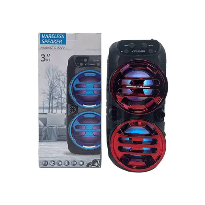 Wireless Speaker KTX-1588B Bluetooth RGB Color : Black