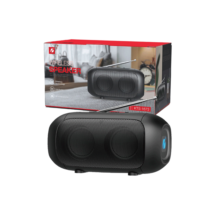 Wireless Speaker KTS-1673 Bluetooth RGB Color : Black