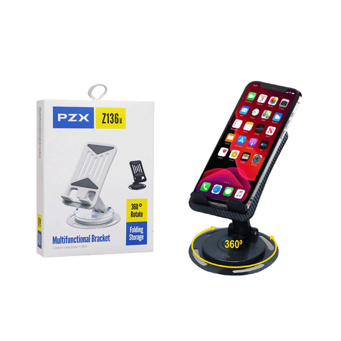 PZX Z136 Stable 360° Rotating Phone Holder - Color: Black