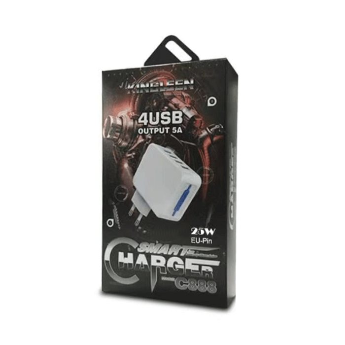 Kingleen C888 Mobile Charger 4 USB-A Ports 25W - Color: White