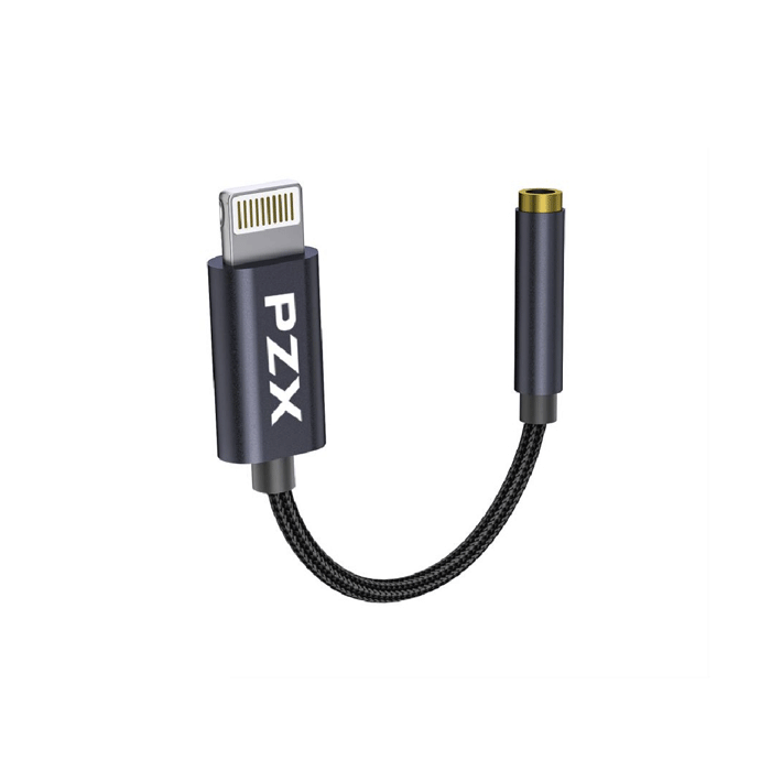 PZX-1506 Μετατροπέας Lightning Male ΣΕ AUX 3.5mm Adaptor With Cable 20cm - Χρώμα: Μαύρο