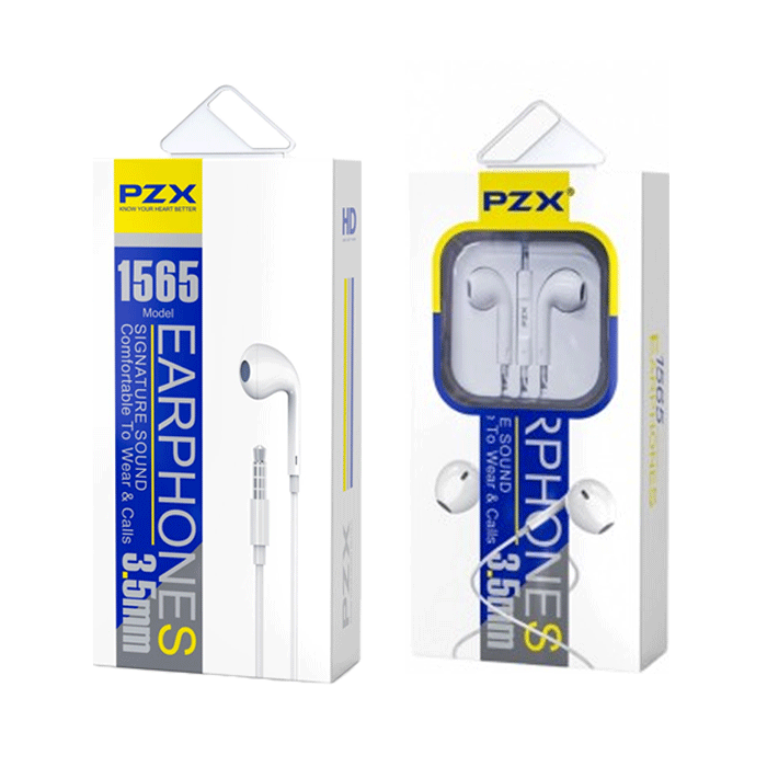 PZX 1565 Ακουστικά Ενσύρματα in-Ear Wired Earphone - Χρώμα: Άσπρο