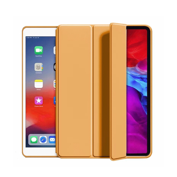 Slim PD Smart Tri-Fold Cover HQ With Pen Case For Samsung TAB S7 Plus / S8 Plus / S9 Plus / S7 FE / S9 FE Plus - Color : Gold