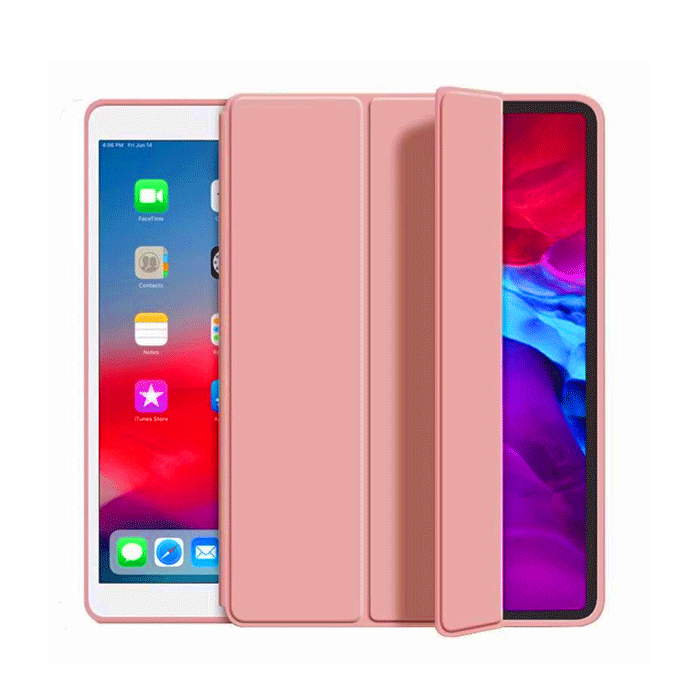 Slim PD Smart Tri-Fold Cover HQ With Pen Case For Samsung TAB S7 Plus / S8 Plus / S7 FE - Color : Rose Gold