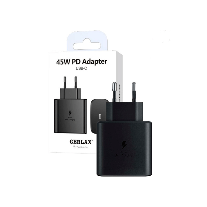 GERLAX A11S Αντάπτορας PD 45W Mobile Charger 1 Θύρα TYPE C - Χρώμα: Μαυρο