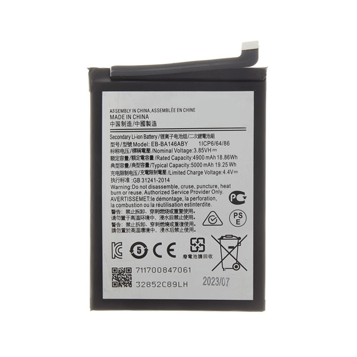 Compatible Battery EB-BA146ABY / HQ-50S For Samsung Galaxy A14 4G / 5G  / A22 5G / A02S / A03 / A03S High Quality - 5000mAh