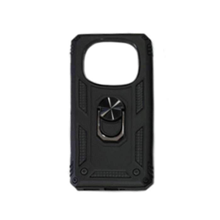 Armor Ring Stand Back Cover / Θήκη Πλάτης Armor Με Βάση Δαχτυλίδι Στήριξης Για Xiaomi Redmi 14C - Χρώμα : Μαύρο