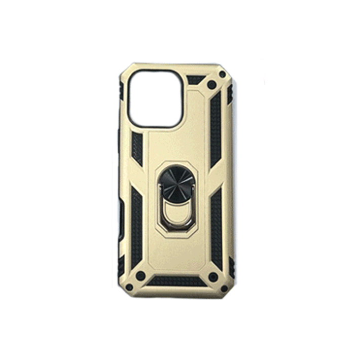 Armor Ring Stand Back Cover / Θήκη Πλάτης Armor Με Βάση Δαχτυλίδι Στήριξης Για Iphone 13 Pro Max - Χρώμα : Χρυσό
