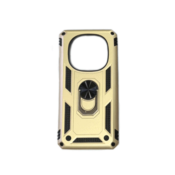 Armor Ring Stand Back Cover / Θήκη Πλάτης Armor Με Βάση Δαχτυλίδι Στήριξης Για Xiaomi Redmi 14C - Χρώμα : Χρυσό