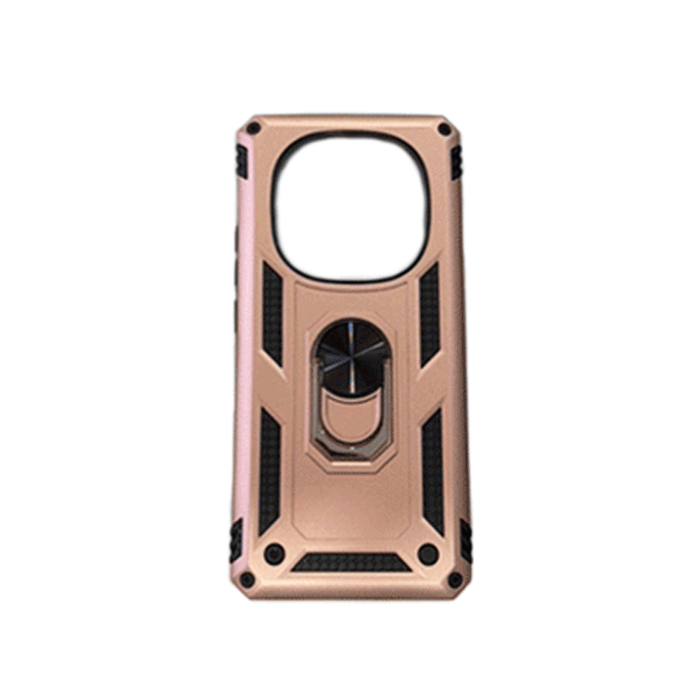 Armor Ring Stand Back Cover / Θήκη Πλάτης Armor Με Βάση Δαχτυλίδι Στήριξης Για Xiaomi Redmi 14C - Χρώμα : Ροζ