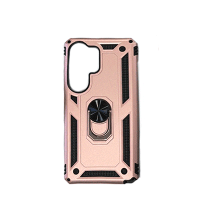 Armor Ring Stand Back Cover / Θήκη Πλάτης Armor Με Βάση Δαχτυλίδι Στήριξης Για Samsung Galaxy S21 Ultra - Χρώμα : Χρυσό Ροζ