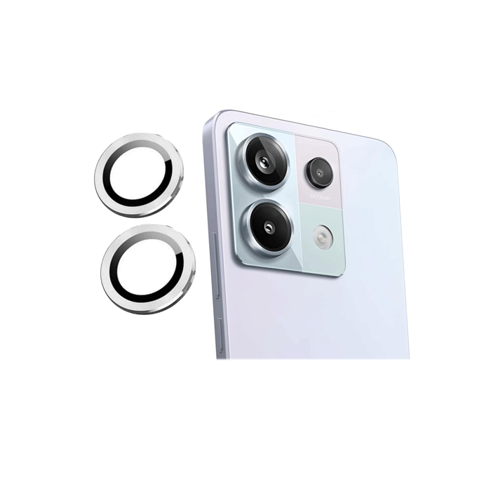 Προστατευτικό Τζαμάκι Κάμερας / Camera Tempered Glass Για Xiaomi Redmi Note 13 5G / Note 13 Pro 5G - Χρώμα : Ασημί