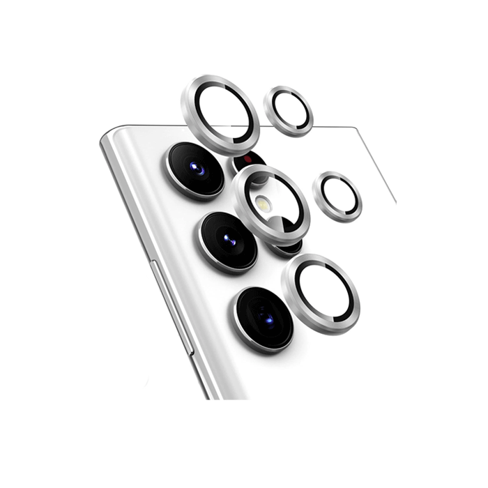 Προστατευτικό Τζαμάκι Κάμερας / Camera Tempered Glass Για Samsung Galaxy S22 Ultra - Χρώμα : Ασημί
