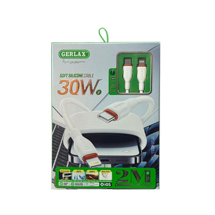 GERLAX D13L2 Καλώδιο Type-C To Lightning Cable 30W 2M - Χρώμα: Άσπρο
