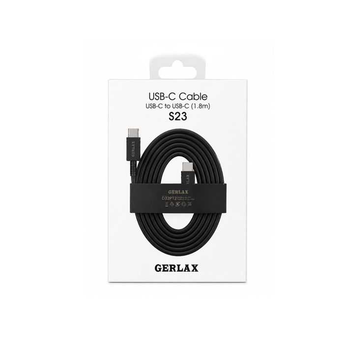 GERLAX D32PT2 Καλώδιο Φόρτισης Type-C σε Type-C 1.8M - Χρώμα: Μαυρο