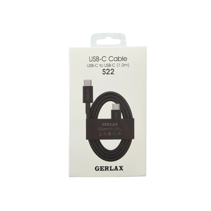 GERLAX D32PT Καλώδιο Φόρτισης Type-C σε Type-C 1M - Χρώμα: Μαυρο
