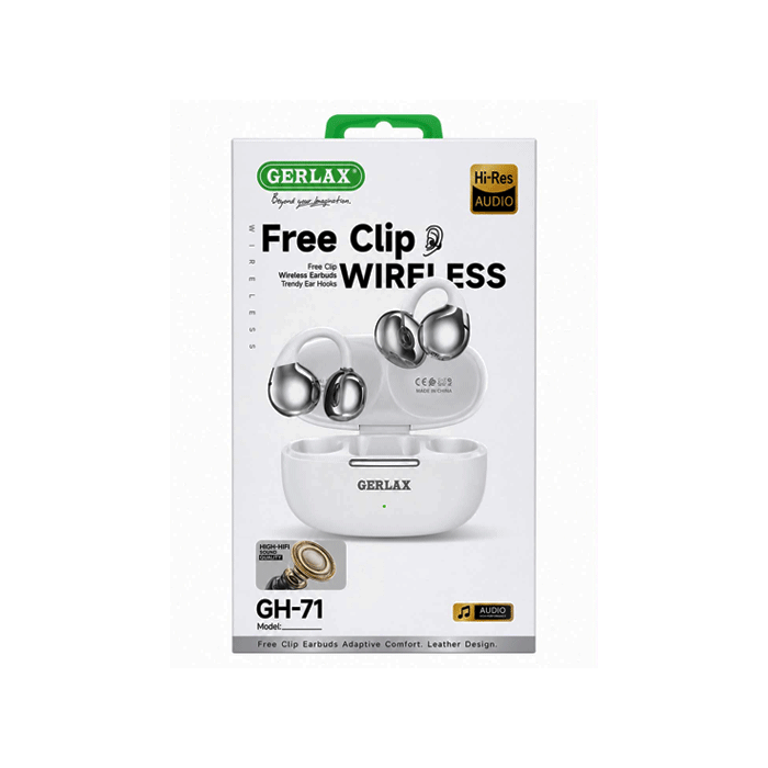 GERLAX GH-71 Earbud Bluetooth Earphones Ακουστικά Free Clip με Θήκη Φόρτισης - Χρώμα : Άσπρο