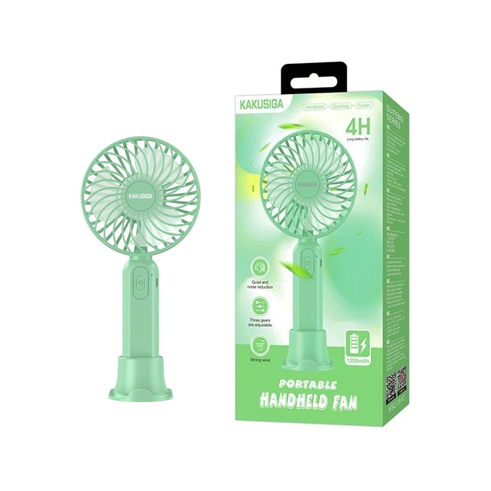 KAKUSIGA KSC-1510 Portable Handheld Fan / Φορητός ανεμιστήρας χειρός - Χρώμα : Πράσινο