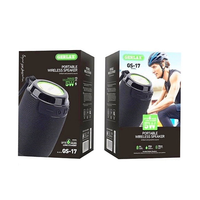 GERLAX GS-17 Portable Wireless Bluetooth Speaker 5W - Χρώμα : Μαυρο