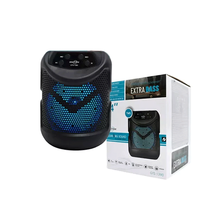 Wireless Speaker GTS-1390 Bluetooth RGB / Ασύρματο Ηχείο Χρώμα : Μαυρο