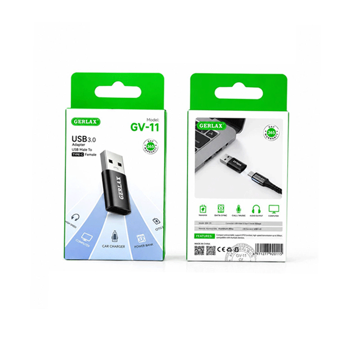 GERLAX GV-11 Αντάπτορας / Adapter OTG USB 3.0 Αρσενικό - Type C Θηλυκό