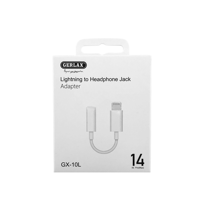 GERLAX GX-10L Μετατροπέας Lightning Male ΣΕ AUX 3.5mm Adaptor - Χρώμα: Άσπρο