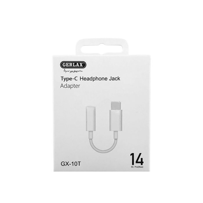 GERLAX GX-10T Μετατροπέας Type-C Male ΣΕ AUX 3.5mm Adaptor - Χρώμα: Άσπρο