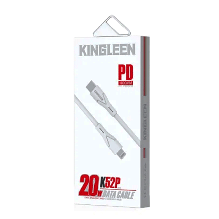 KINGLEEN K52P Καλώδιο Φόρτισης και Μεταφοράς Δεδομένων 1M / Charging And DATA CABLE Type-C Σε Lightning PD20W - Χρώμα: Λευκό
