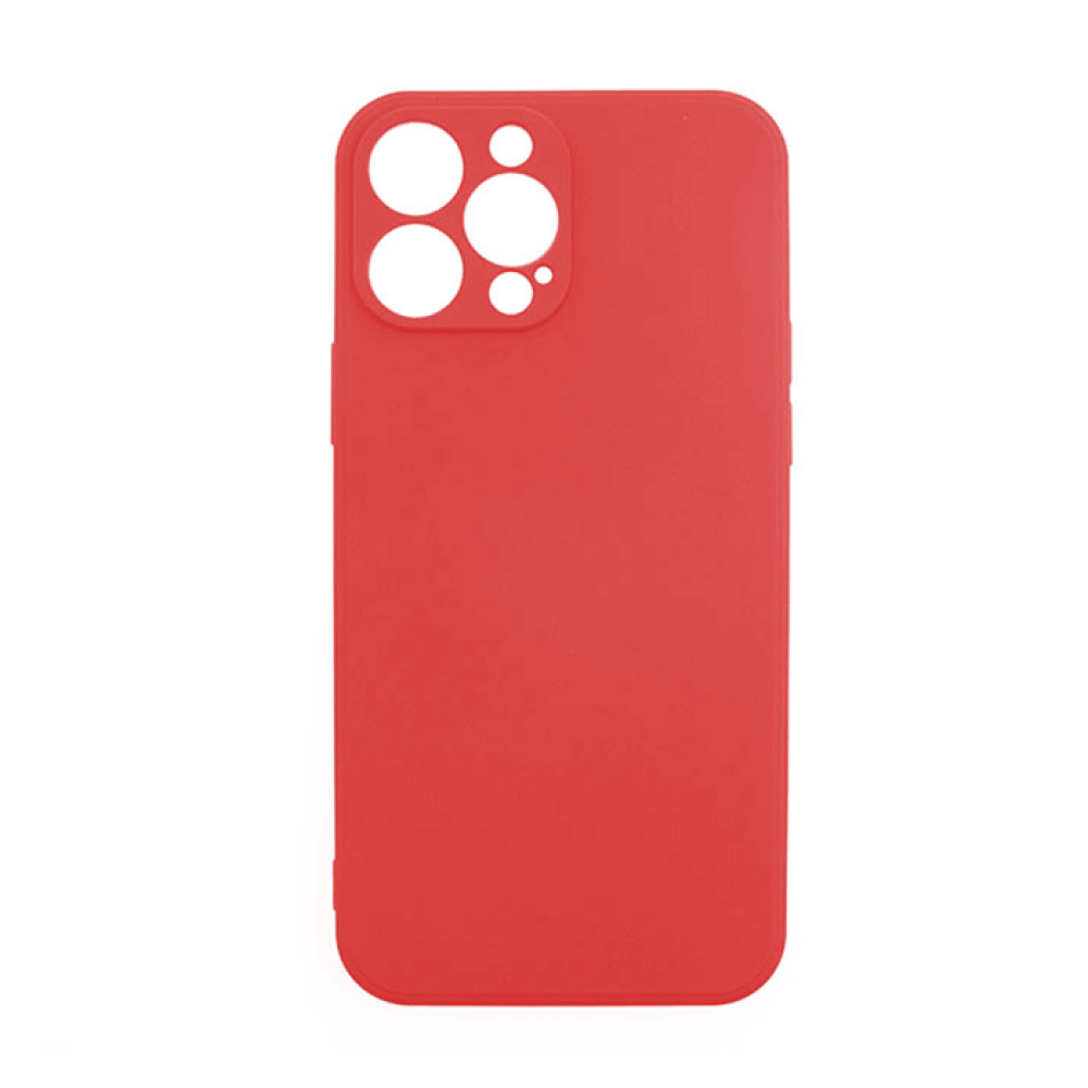 Θήκη Πλάτης Σιλικόνης Back Cover για IPhone 13 Pro - Χρώμα : Κόκκινο