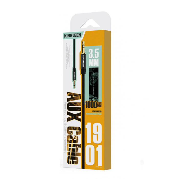 Kingleen 1901 Καλώδιο AUX 3.5mm To AUX 3.5mm Cable - Χρώμα: Μαύρο