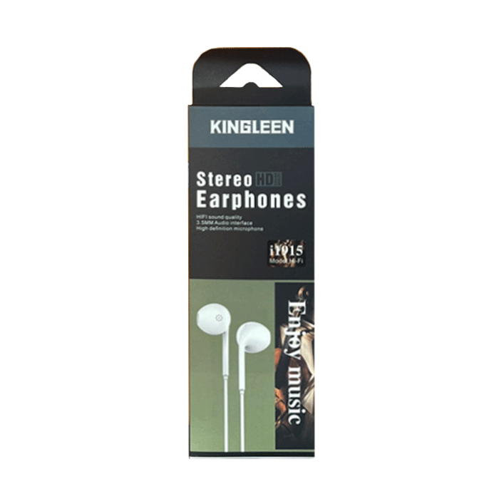 KINGLEEN i1915 Ακουστικά Ενσύρματα 3.5mm in-Ear Wired Earphone 1.2Μ - Χρώμα: Λευκό