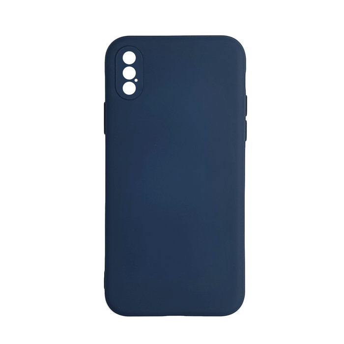 Θήκη Πλάτης Σιλικόνης Back Cover για IPhone X / Xs - Χρώμα : Σκούρο Μπλε