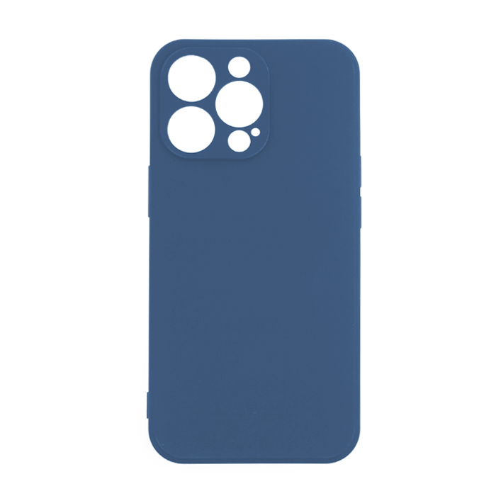 Θήκη Πλάτης Σιλικόνης Back Cover για IPhone 12 Pro - Χρώμα : Σκούρο Μπλε