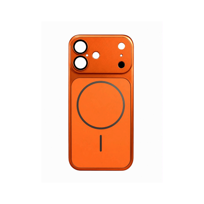 Magsafe Back Cover / Μαγνητική Θήκη Για Iphone 17 Με Τζαμάκι Κάμερας προστασίας - Χρώμα : Πορτοκαλί