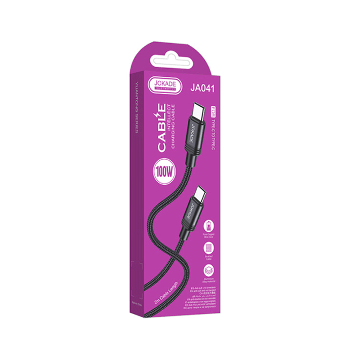 JOKADE JA041 Καλώδιο Type-C To Type-C Cable 100W 2M - Χρώμα: Μαυρο