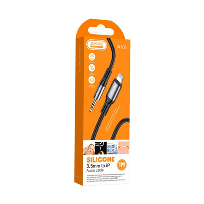 JOKADE JA106 Καλώδιο Lightning To AUX 3.5mm Cable - Χρώμα: Μαύρο