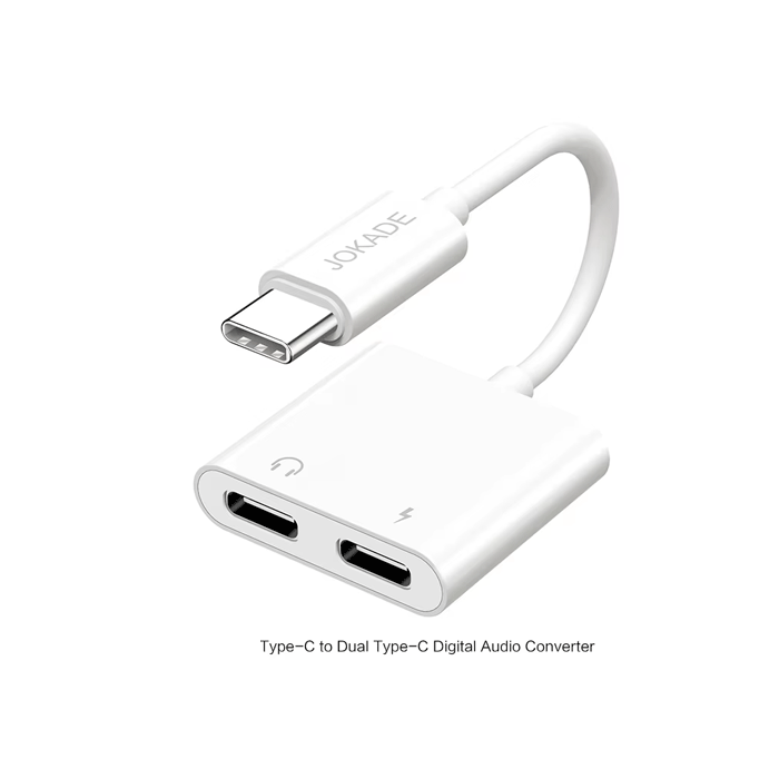 JOKADE JC027 Μετατροπέας Type-C Male ΣΕ 2 Type-C Adaptor - Χρώμα: Άσπρο