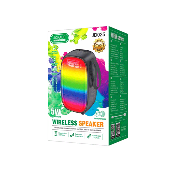 JOKADE JD025 Wireless Speaker Bluetooth RGB / Ασύρματο Ηχείο 5W - Χρώμα : Μαυρο