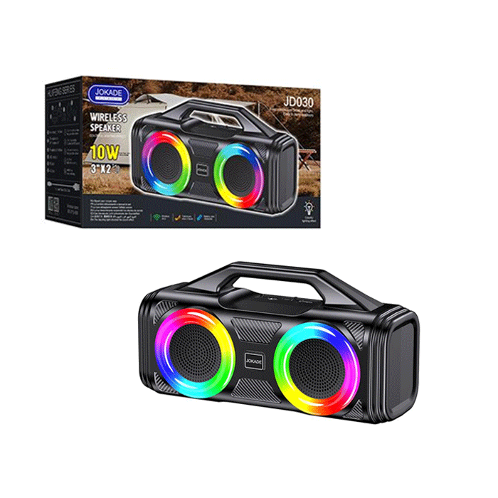 JOKADE JD030 Wireless Speaker Bluetooth RGB / Ασύρματο Ηχείο 10W - Χρώμα : Μαυρο