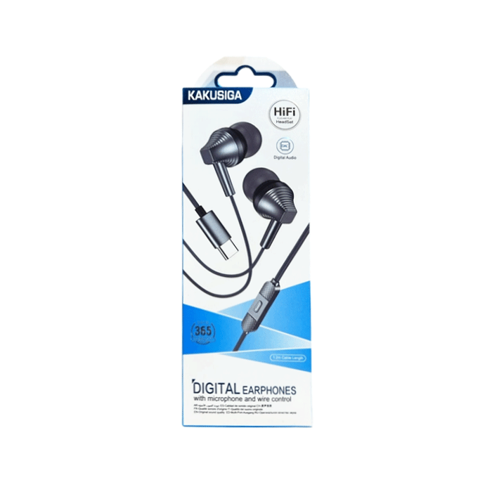 KAKUSIGA KSC-1309 Ακουστικά Ενσύρματα in-Ear Wired Type-C Universal With Mic - Χρώμα: Ασημί