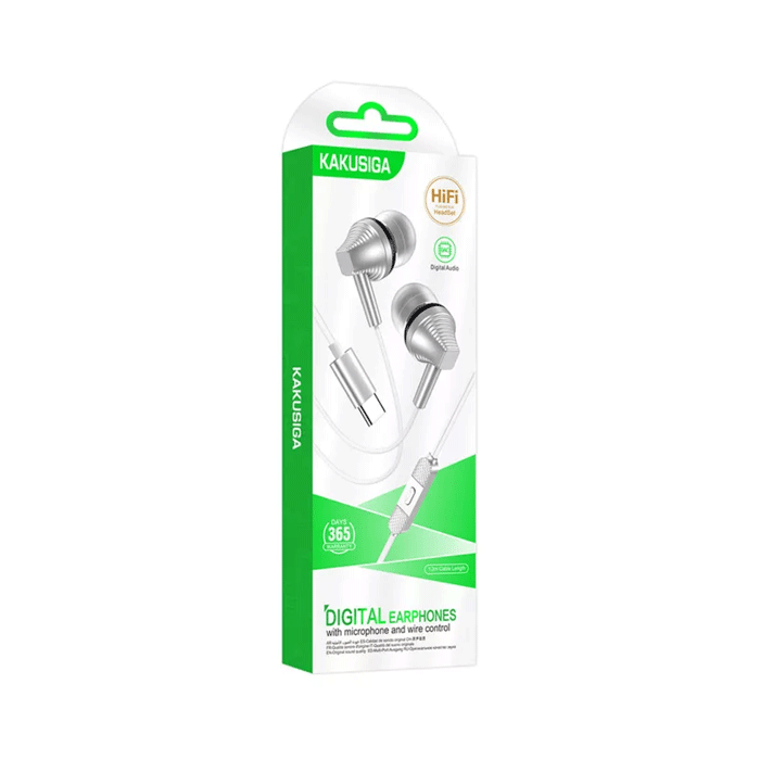 KAKUSIGA KSC-1309 Ακουστικά Ενσύρματα in-Ear Wired Type-C Universal With Mic - Χρώμα: Άσπρο