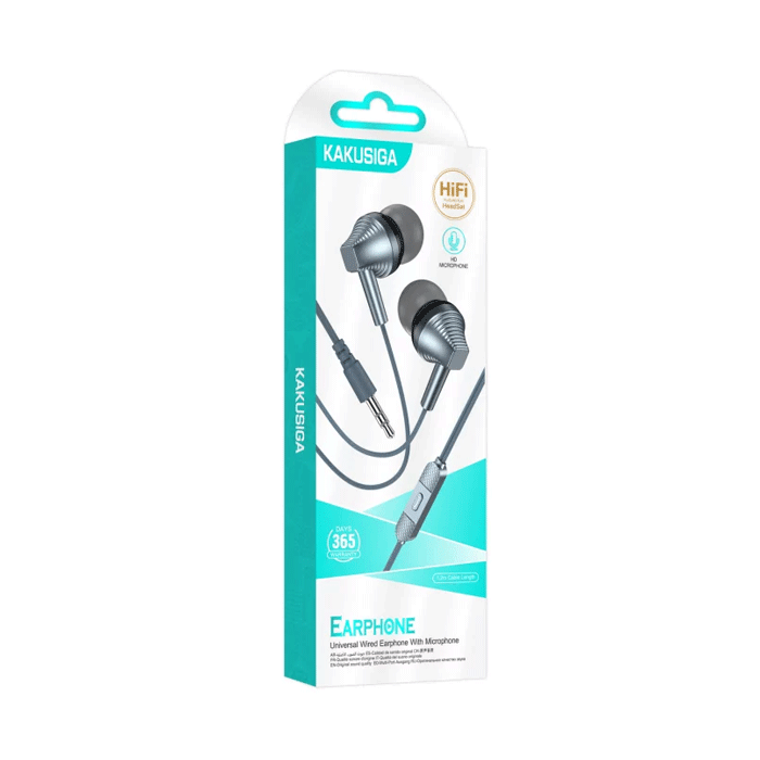 KAKUSIGA KSC-1310 Ακουστικά Ενσύρματα in-Ear Wired 3.5mm Universal With Mic - Χρώμα: Ασημί