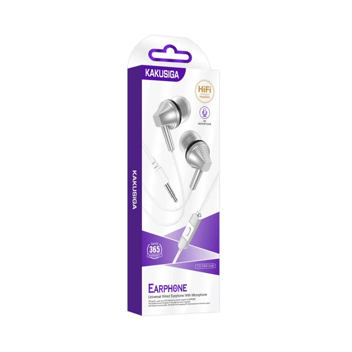 KAKUSIGA KSC-1310 Ακουστικά Ενσύρματα in-Ear Wired 3.5mm Universal With Mic - Χρώμα: Άσπρο