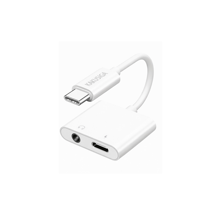 KAKUSIGA KSC-1427 Μετατροπέας Type-C Male ΣΕ Type-C Και AUX 3.5mm Adaptor - Χρώμα: Άσπρο
